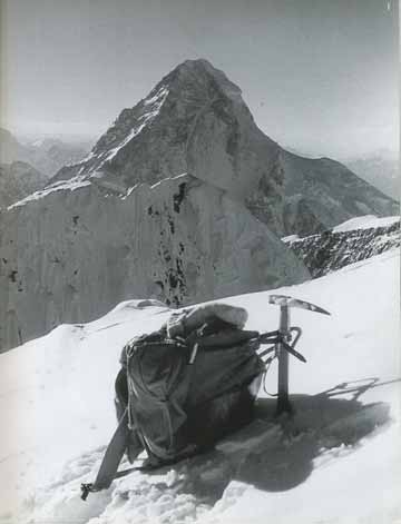 
Broad Peak First Ascent - Kurt Diemberger's Knapsack And Ice Axe On Broad Peak Summit June 9, 1957 With K2 Behind - Endless Knot: K2 Mountain Of Dreams And Destiny book
